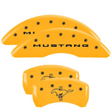 MGP 4 Caliper Covers Engraved Front 2015/Mustang Engraved Rear 2015/Bar & Pony Yellow fnsh black ch - 10201SMB2YL