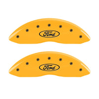 MGP 2 Caliper Covers Engraved Front Oval Logo/Ford Yellow Finish Blk Char 1998 Ford E-150 - 10234FFRDYL