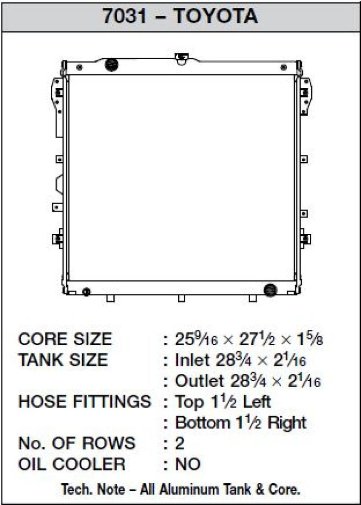 CSF 07-10 Toyota Tundra Radiator - 7031
