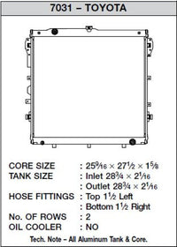 CSF 07-10 Toyota Tundra Radiator - 7031