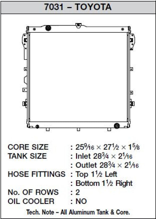 CSF 07-10 Toyota Tundra Radiator - 7031