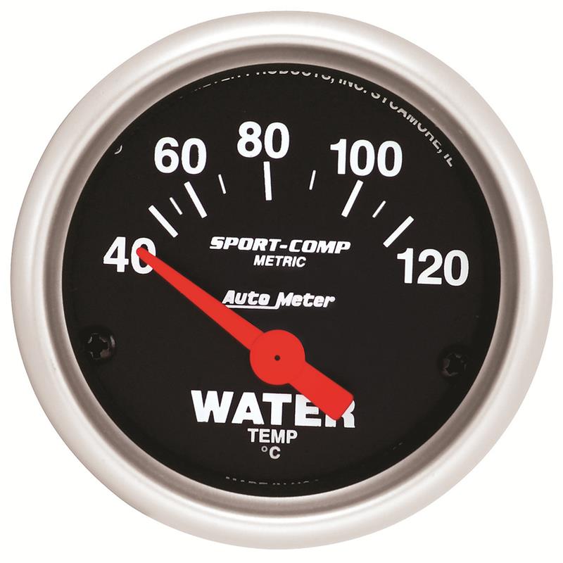 Autometer Sport-Comp 52mm 40-120 Degree Short Sweep Electronic Water Temperature Gauge - 3337-M