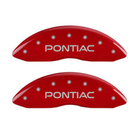 MGP 4 Caliper Covers Engraved Front Pontiac Engraved Rear GXP Red finish silver ch - 18011SPXPRD