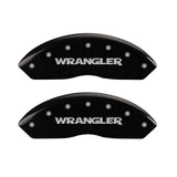 MGP 4 Caliper Covers Engraved Front & Rear WRANGLER Black finish silver ch - 42014SWRGBK