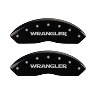 MGP 4 Caliper Covers Engraved Front & Rear WRANGLER Black finish silver ch - 42014SWRGBK