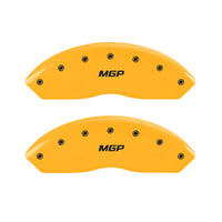 MGP 4 Caliper Covers Engraved Front & Rear Bowtie Black finish silver ch - 14011SBOWBK