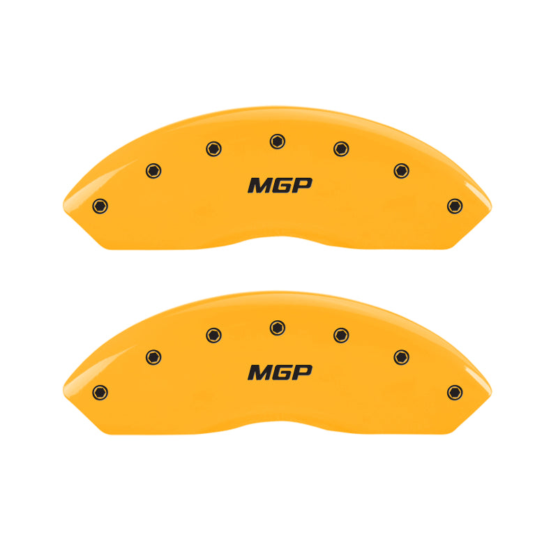 MGP Front set 2 Caliper Covers Engraved Front MGP Yellow finish black ch - 16094FMGPYL