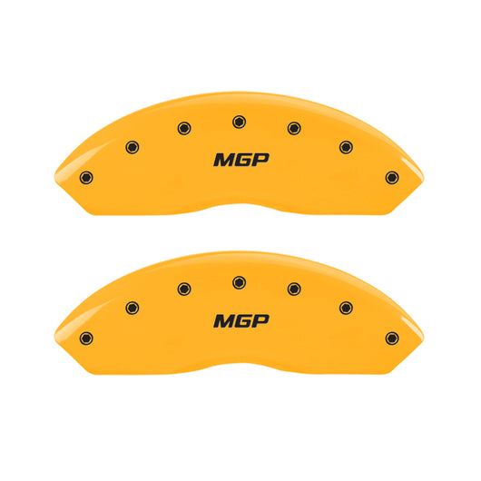 MGP Front set 2 Caliper Covers Engraved Front MGP Yellow finish black ch - 16094FMGPYL