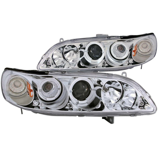 ANZO 1998-2002 Honda Accord Projector Headlights w/ Halo Chrome - 121054
