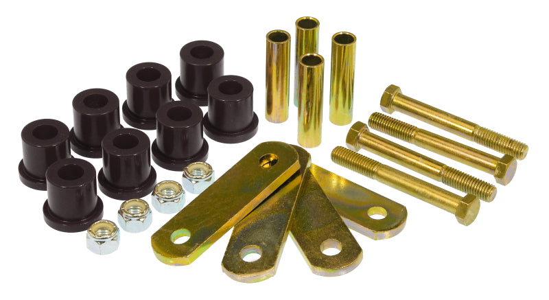 Prothane 64-73 Ford Mustang Rear HD Shackle Kit - Black - 6-1054-BL