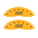 MGP 4 Caliper Covers Engraved Front & Rear Trailblazer SS Yellow Finish Black Char 2004 Chevy SSR - 14031STSSYL