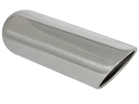 aFe MACHForce XP Exhausts Tips SS-304 EXH Tip 3In x 4Out x 12L Sgl-Ang Weld On - 49-90007