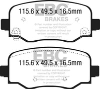 EBC 15+ Fiat 500X 1.4 Turbo Ultimax2 Rear Brake Pads - UD1809