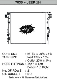 CSF 07-15 Jeep Wrangler (JK) Radiator - 7036