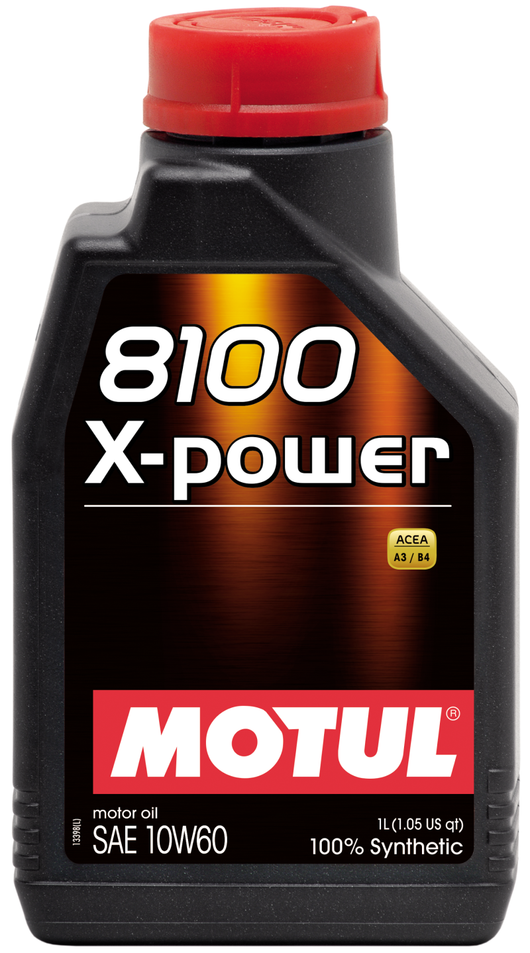 Motul 1L Synthetic Engine Oil 8100 10W60 X-Power - ACEA A3/B4 - 106142