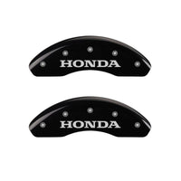 MGP 4 Caliper Covers Engraved Front Honda Engraved Rear H Logo Black finish silver ch - 20002SHOHBK
