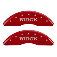 MGP 4 Caliper Covers Engraved Front Buick Engraved Rear Buick Shield Red finish silver ch - 49001SBSHRD