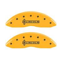 MGP 4 Caliper Covers Engraved Front Lincoln Engraved Rear MKS Yellow finish black ch - 36019SLCSYL