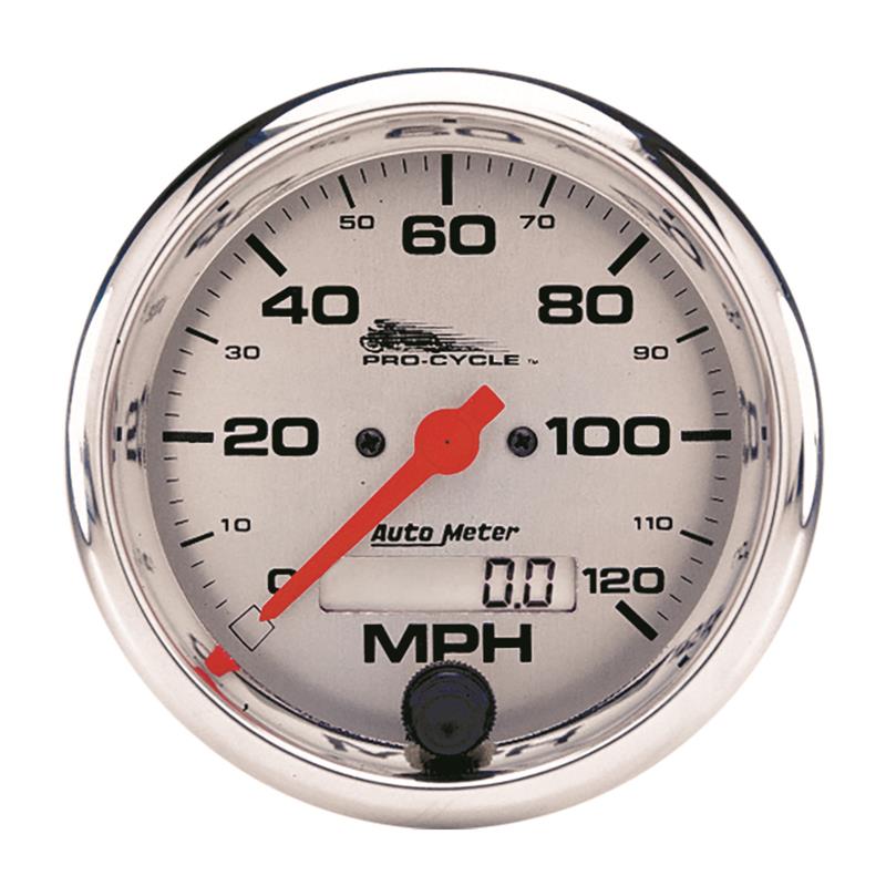 Autometer Pro-Cycle Gauge Speedo 3 3/4in 120 Mph Elec Silver - 19352