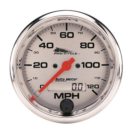 Autometer Pro-Cycle Gauge Speedo 3 3/4in 120 Mph Elec Silver - 19352