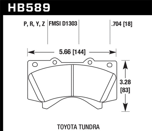 Hawk 08-10 Toyota Land Cruiser / 07-10 Tundra Super Duty Street Front Brake Pads - HB589P.704