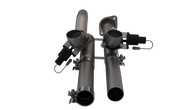 QTP 17-18 Ford Raptor EC/CC 2.5in 304SS Aggressor Cutout Dual Mid Pipes - 540117