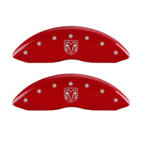 MGP 4 Caliper Covers Engraved Front RAM Engraved Rear RAMHEAD Red finish silver ch - 12043SRMHRD