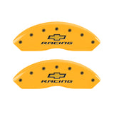 MGP 4 Caliper Covers Engraved F & R Chevy Racing Yellow Finish Black Char 1988 Chevrolet Corvette - 13013SBRCYL