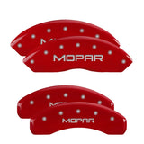 MGP 4 Caliper Covers Engraved Front & Rear MOPAR Red finish silver ch - 42014SMOPRD