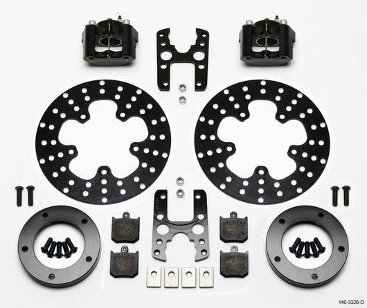 Wilwood Dynalite Single Floater Front Drag Kit Drilled P&S Anglia Spindle Mount Wheel - 140-3326-D