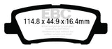 EBC 12+ Cadillac ATS 2.0 Turbo Yellowstuff Rear Brake Pads - DP43012R