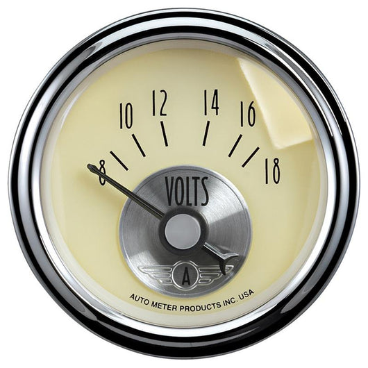Autometer Prestige Series 52mm 8-18V Short Sweep Electronic Voltmeter Gauge - 2092