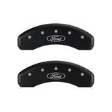 MGP 4 Caliper Covers Engraved Front & Rear Oval logo/Ford Red finish silver ch - 10021SFRDRD