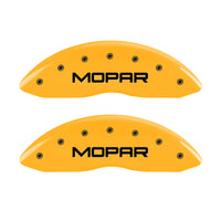 MGP 4 Caliper Covers Engraved Front & Rear Mopar Yellow Finish Black Char 2006 Jeep Commander - 42002SMOPYL