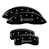 MGP 4 Caliper Covers Engraved Front Lincoln Engraved Rear MKS Black finish silver ch - 36014SLCSBK