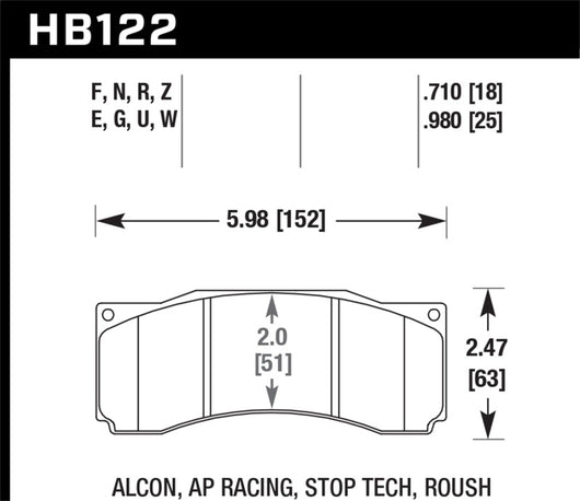 Hawk Stoptech ST-60 Caliper Blue 9012 Race Brake Pads - HB122E.710