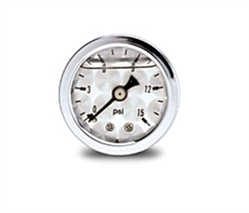 Russell Performance 15 psi fuel pressure gauge machine face (Liquid-filled) - 650390