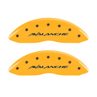 MGP 4 Caliper Covers Engraved Front & Rear Avalanche Yellow finish black ch - 14004SAVLYL