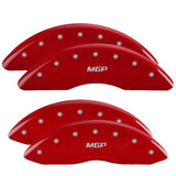 MGP 4 Caliper Covers Engraved Front & Rear Hemi Red finish silver ch - 12088SHEMRD