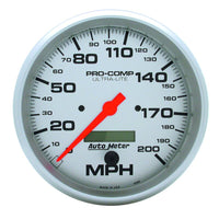 Autometer Speedometer 5in - 200 MPH Electric Program w/ LCD Odometer Ultra- Lite - 4490