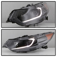 xTune 09-14 Acura Projector Headlights - Light Bar DRL - Black (PRO-JH-ATSX09-LB-BK) - 9042218