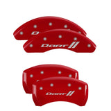 MGP 4 Caliper Covers Engraved Front & Rear Silverado Red finish silver ch - 14002SSILRD