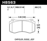 Hawk 06-07 Dodge Magnum SRT8 / 06-09 Challenger SRT8 / 05-07/09 Chrysler 300 C SRT8 HPS Street Front - HB563F.656