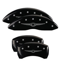 MGP 4 Caliper Covers Engraved Front & Rear Style 1/Chrysler Wing Black finish silver ch - 32010SCW1BK