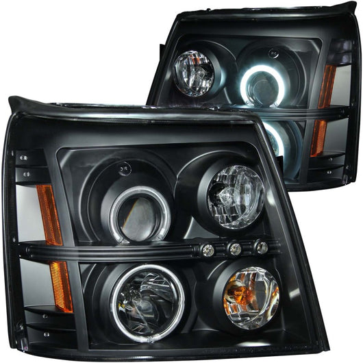 ANZO 2003-2006 Cadillac Escalade Projector Headlights w/ Halo Black (CCFL) (HID Compatible) - 111175