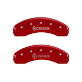 MGP 4 Caliper Covers Engraved Front & Rear Lincoln Red finish silver ch - 36013SLCNRD