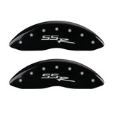 MGP 4 Caliper Covers Engraved Front & Rear SSR Black finish silver ch - 14031SSSRBK