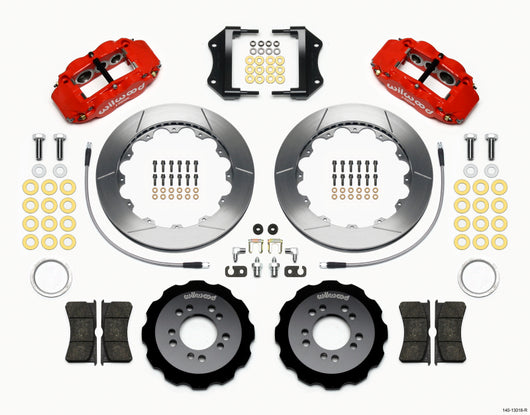 Wilwood Narrow Superlite 6R Front Hat Kit 12.88in Red 2013-Up Ford Focus ST w/ Lines - 140-13018-R