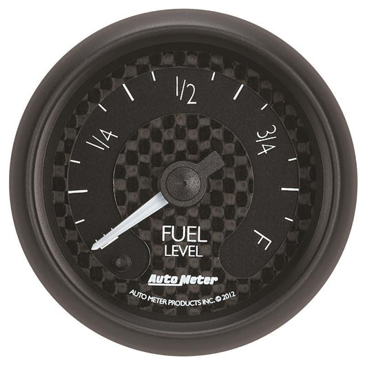 Autometer GT Series 52mm Full Sweep Electronic 0-280 ohm Fuel Level Programmable Empty-Full Range - 8010