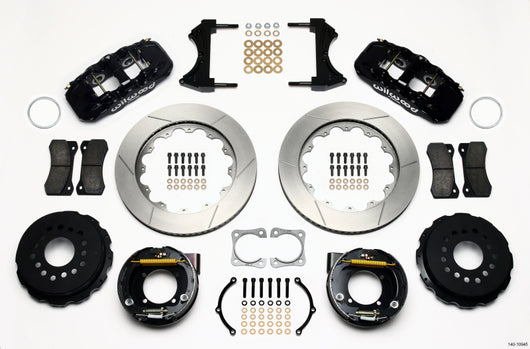 Wilwood AERO4 Rear P-Brake Kit 14.00in Chevy 12 Bolt-Spec 3.15in Brng - 140-10945